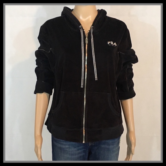 Fila Tops - Fila Sport Full Zip Black Hoodie